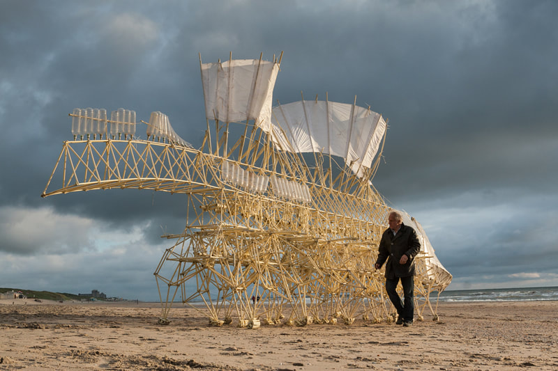 Photo kinetic machine sculpture Theo Jansen