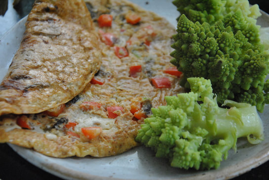 omelette aux légumes et brocoli